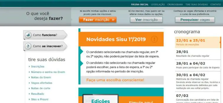 Lista de espera do Sisu começa hoje