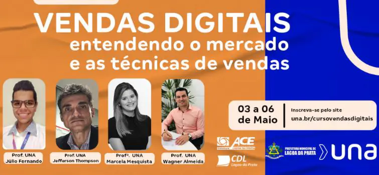 Una abre inscrições para curso gratuito de vendas digitais