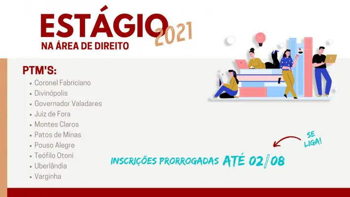Terminam hoje as inscrições para processo seletivo de estágio na área de Direito em Divinópolis