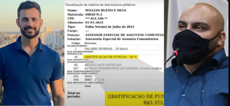 Will Bueno recebeu gratificação de 40% na Prefeitura, denuncia vereador