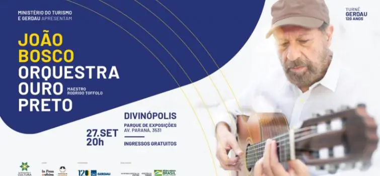 Divinópolis recebe Orquestra Ouro Preto e João Bosco