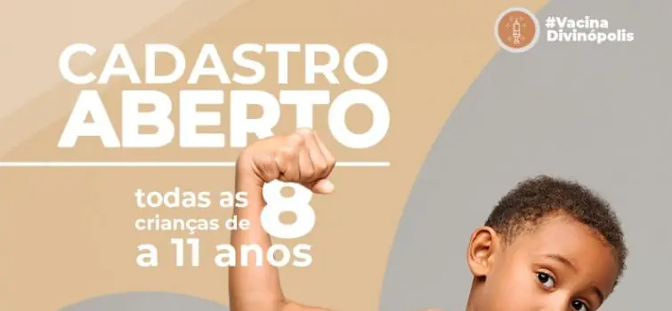 Aberto cadastro para vacinação de crianças de 8 a 11 anos