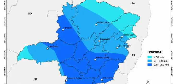 Defesa Civil alerta para chuvas de até 200 mm nas próximas 48 horas em Minas Gerais