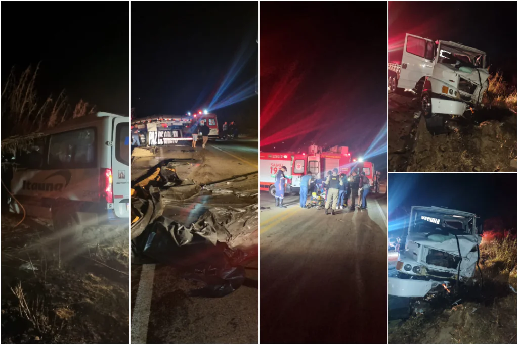 Uma pessoa morre e três ficam feridas em acidente entre van e caminhão na BR-431