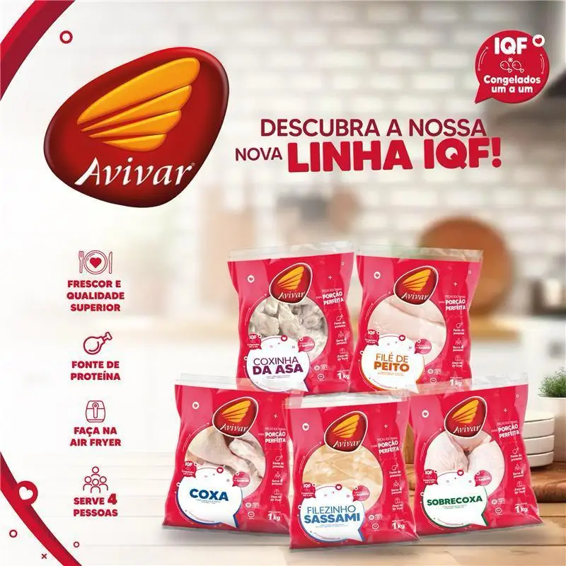 Avivar lança nova Linha IQF com cortes de frango congelados individualmente
