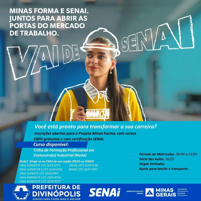 Último dia de Inscrição para curso gratuito do Senai 