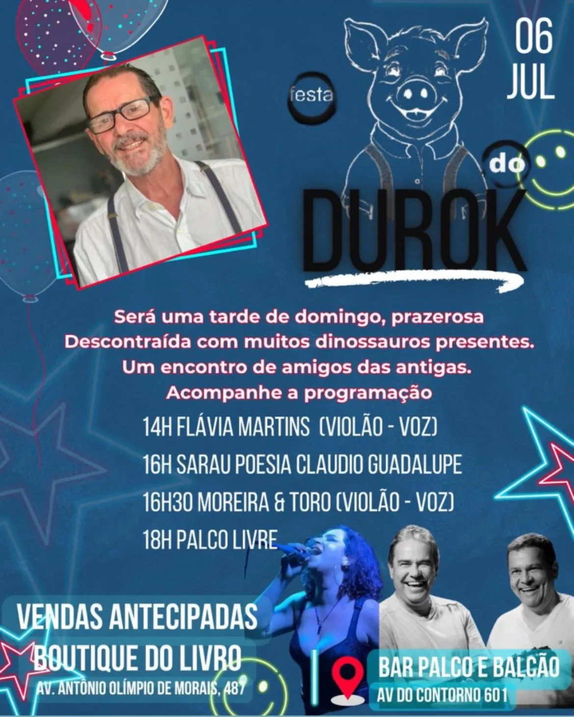 Jornalista promove ‘Festa do Durok’ neste domingo