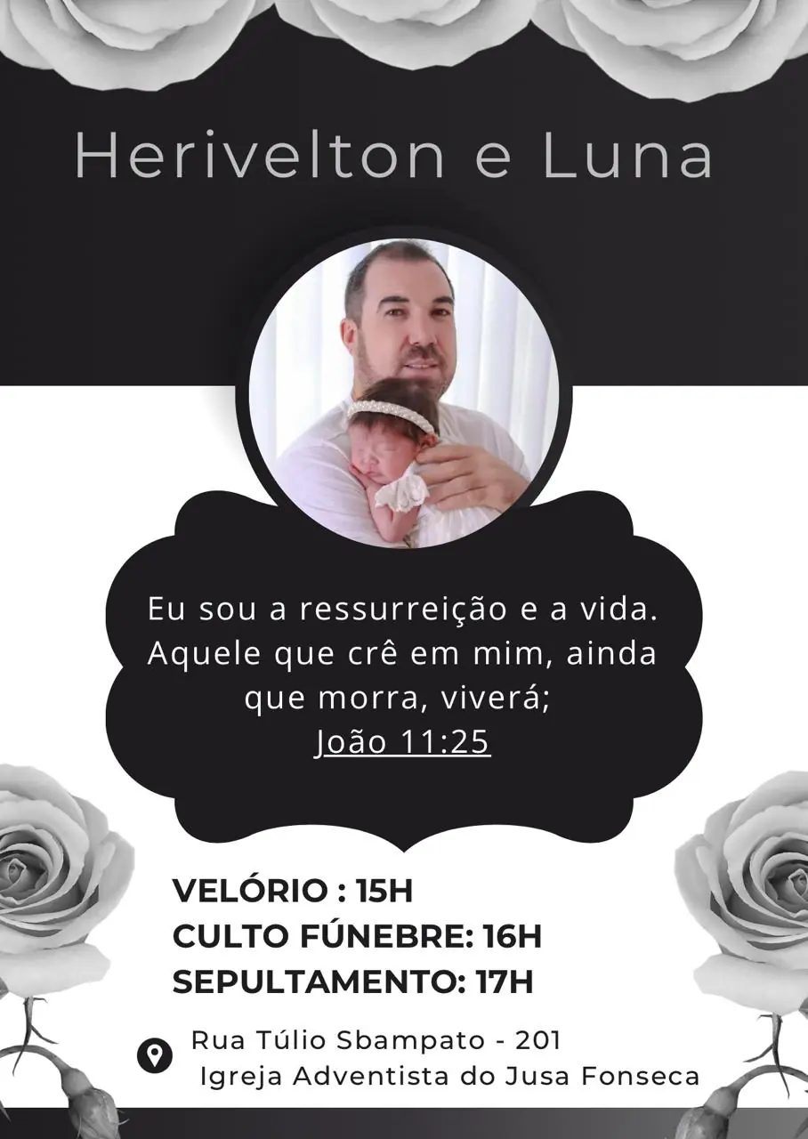 Pai e filha de 4 meses, vítimas de acidente na MG-050, são velados em Divinópolis