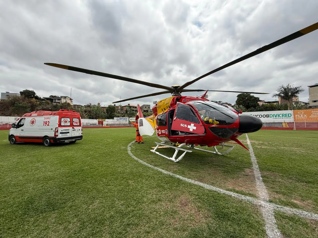 Idosa vítima de explosão é transportada por helicóptero para São Sebastião do Paraíso