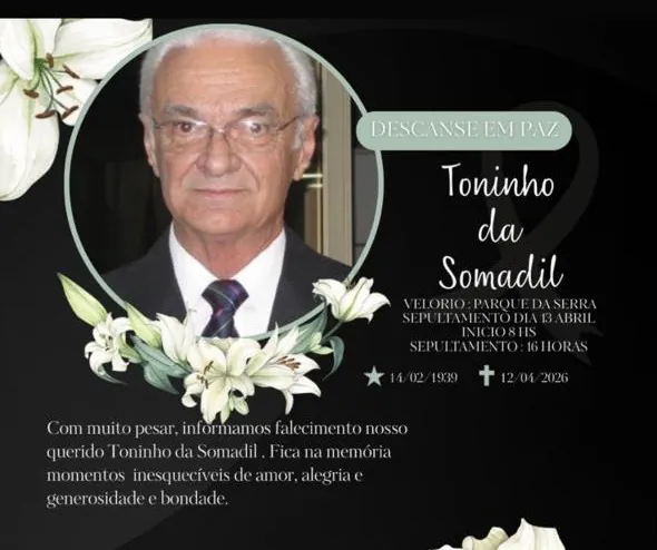 Luto em Divinópolis: morre Toninho da Somadil, empresário e figura querida na cidade