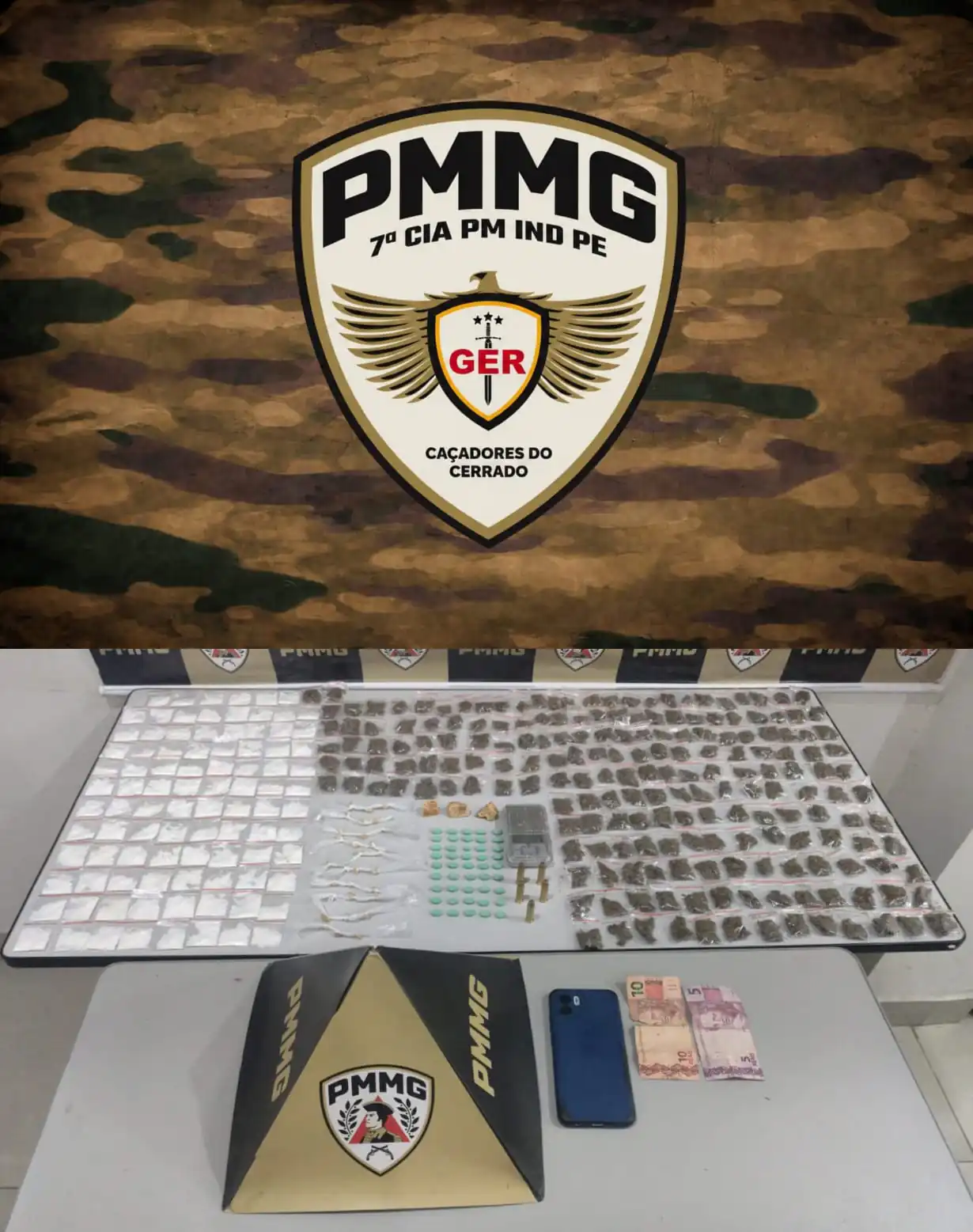 Polícia Militar prende dois suspeitos por tráfico de drogas em Cláudio