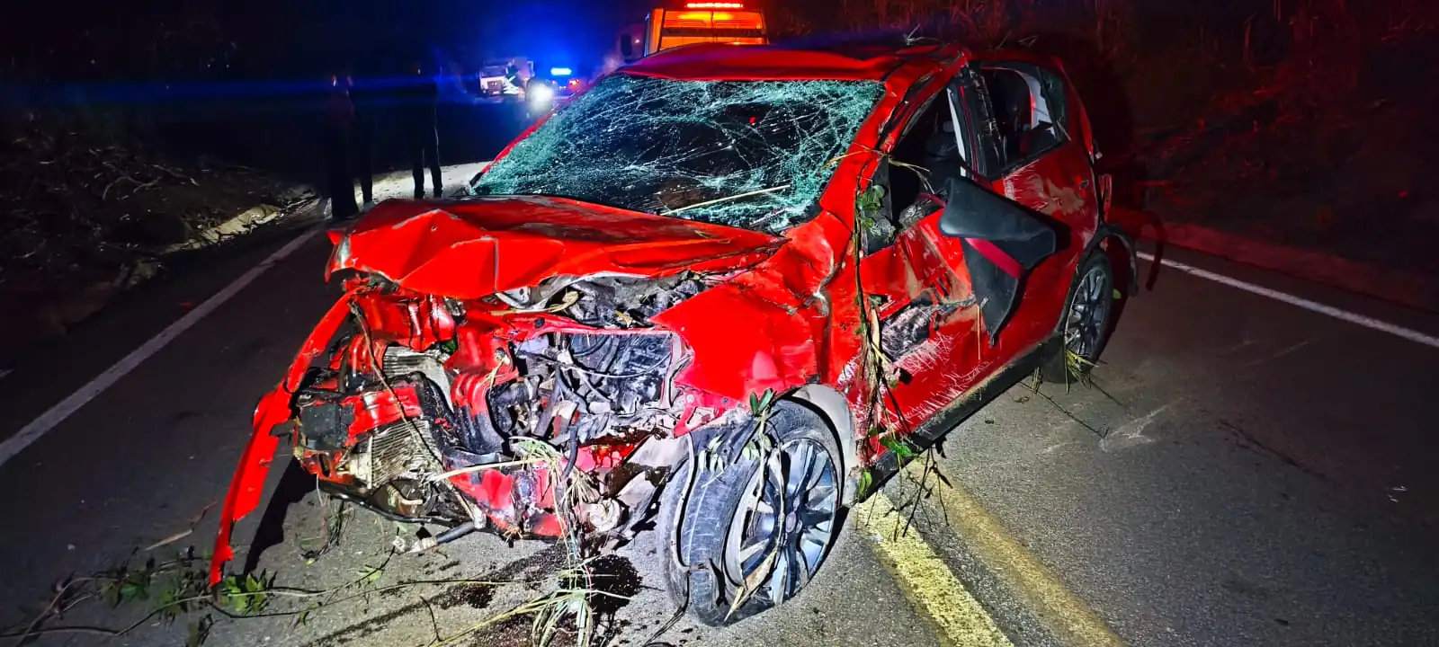 Motociclista morre após sequência de colisões causada por tronco na MG-060, em Pequi