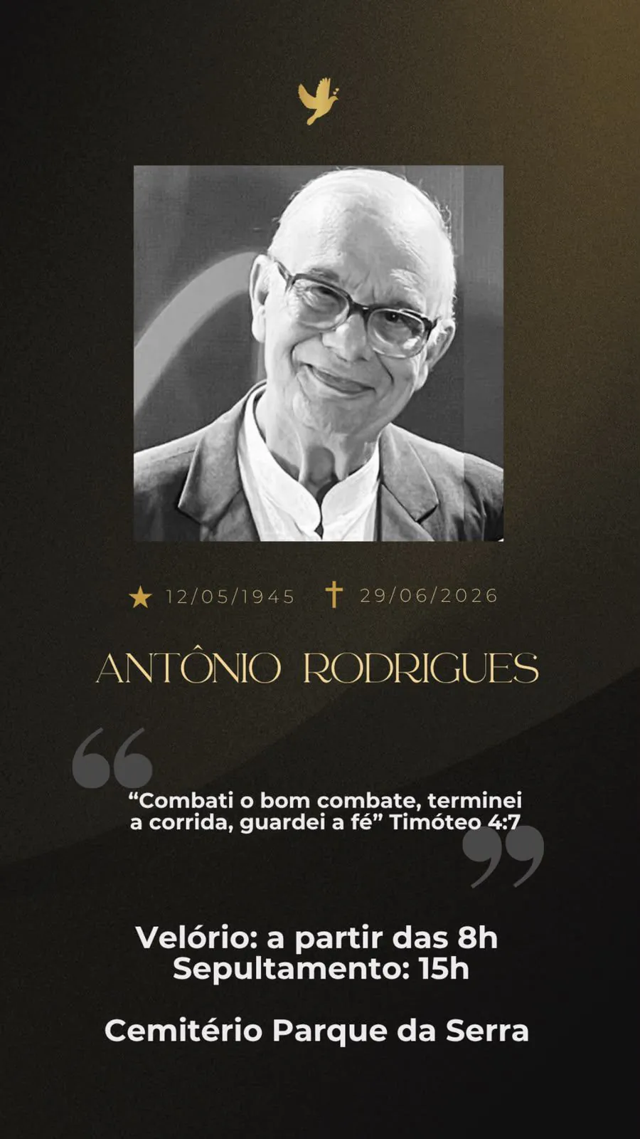 Morre aos 81 anos Antônio de Araújo Rodrigues, empresário e professor de Divinópolis