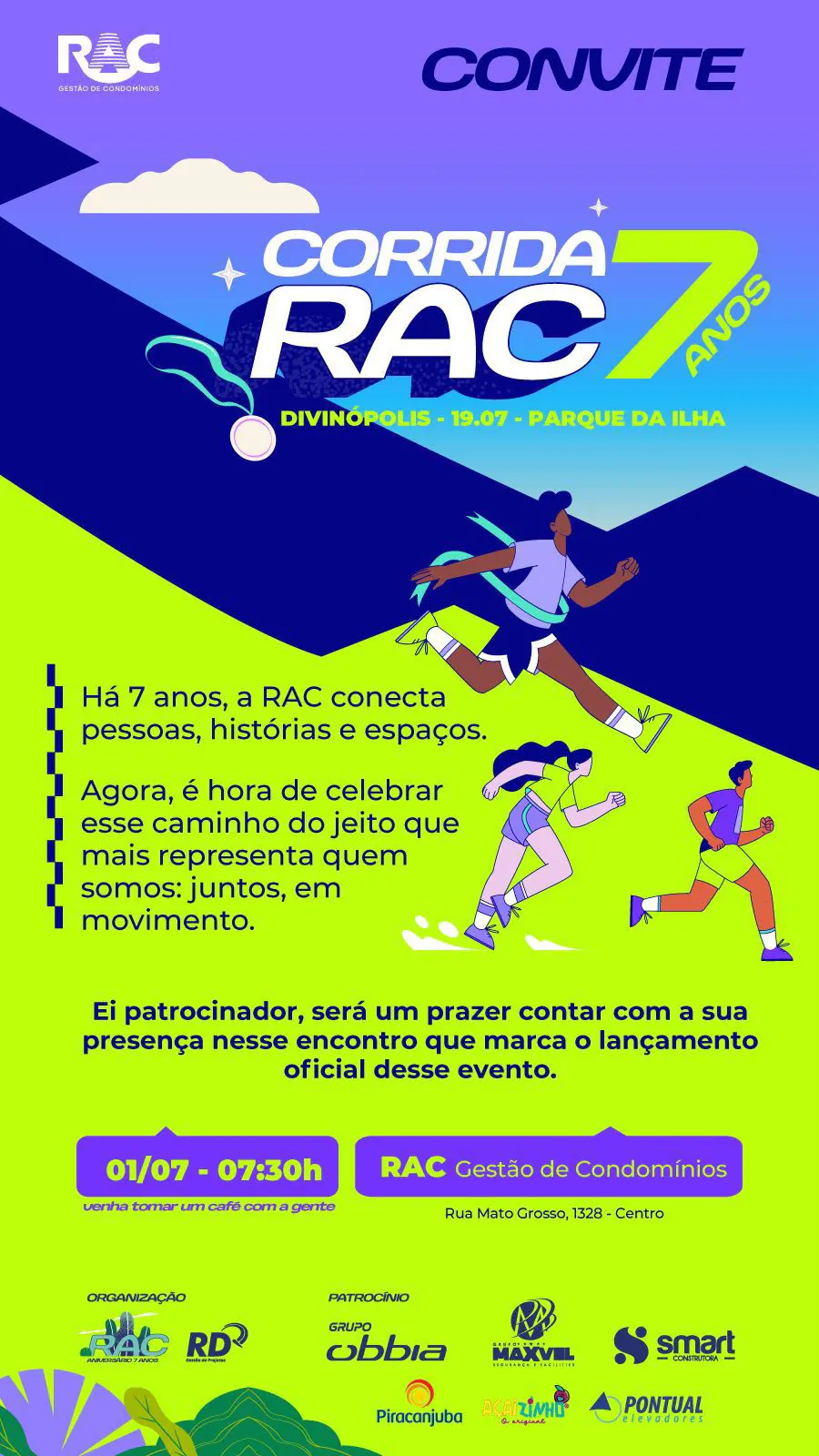 RAC celebra sete anos com lançamento da 1ª Corrida RAC e reforça incentivo ao esporte e à qualidade de vida